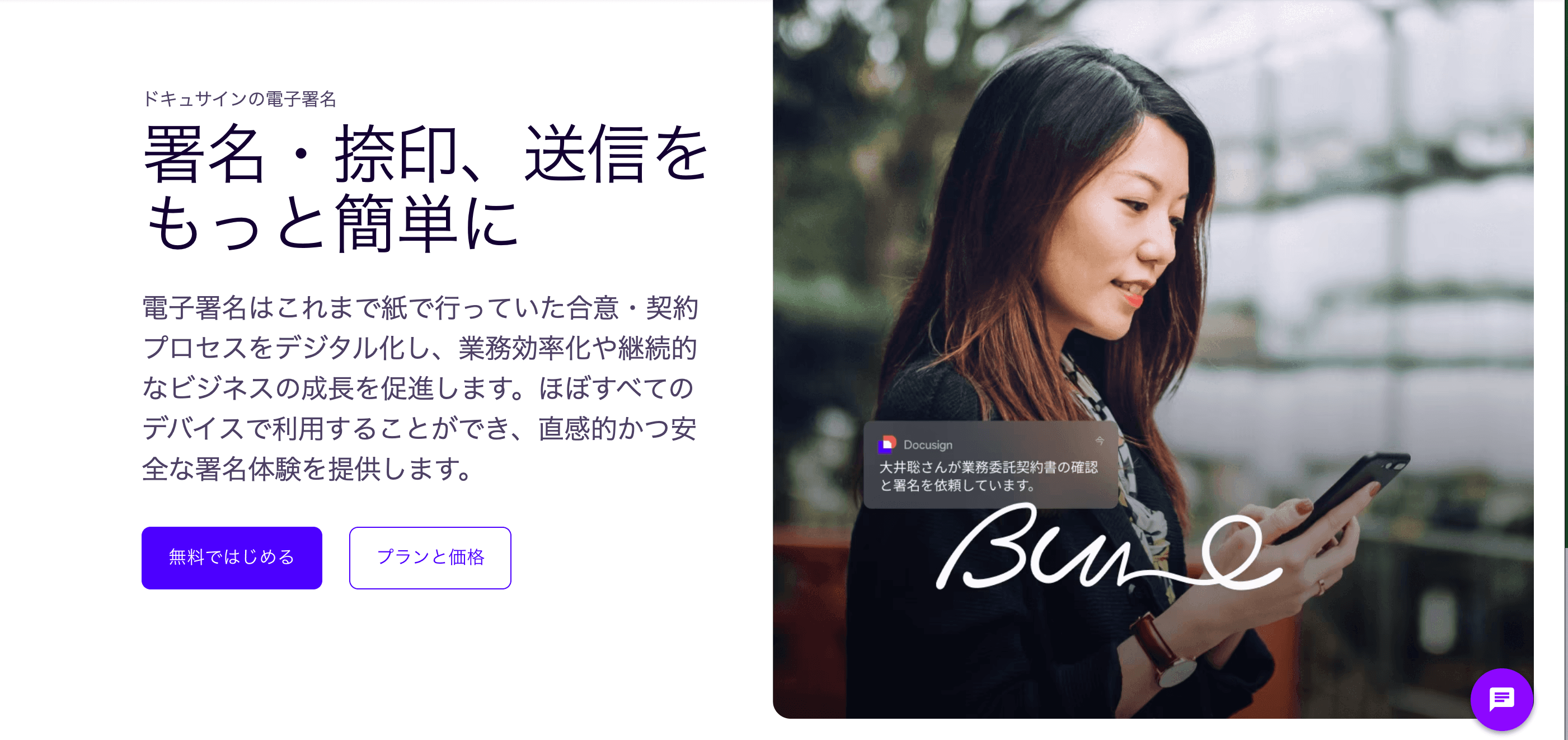 Docusign eSignature 画面イメージ